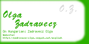 olga zadravecz business card